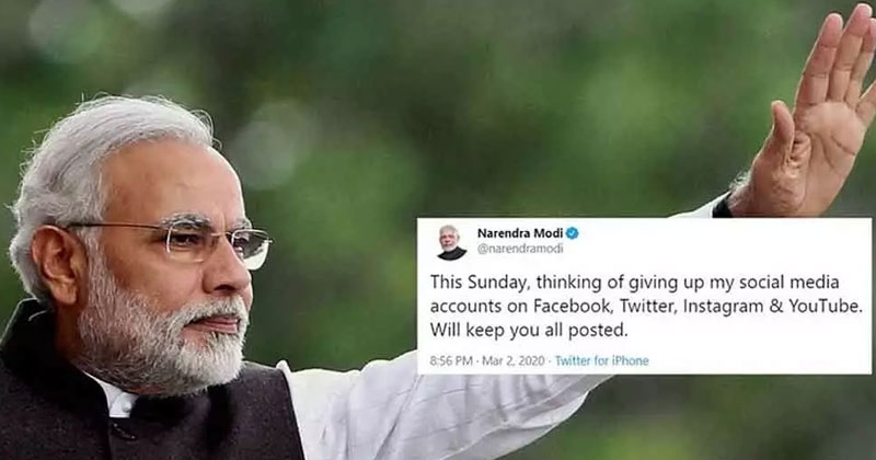 narendra modi social medi