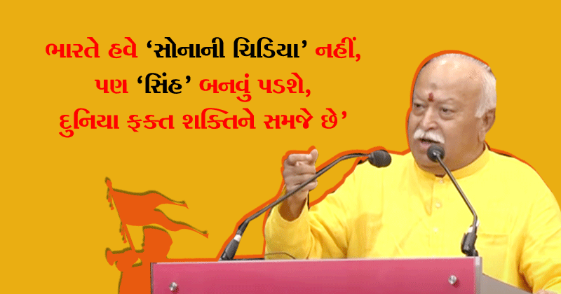 ભારતે હવે 'સોનાની ચિડિયા નહીં, પણ 'સિંહ' બનવું પડશે, દુનિયા ફક્ત શક્તિને સમજે છે' - મોહનજી ભાગવત